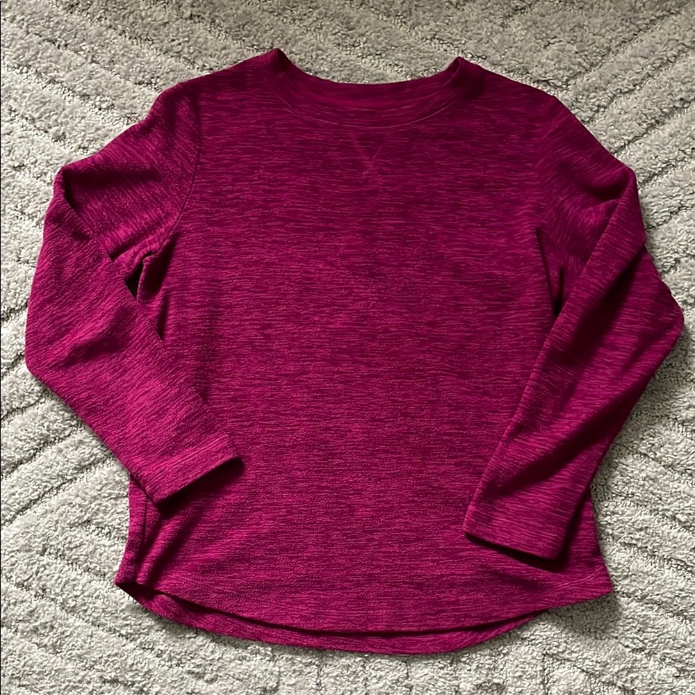 Vibrant Long Sleeve Magenta Crewneck
